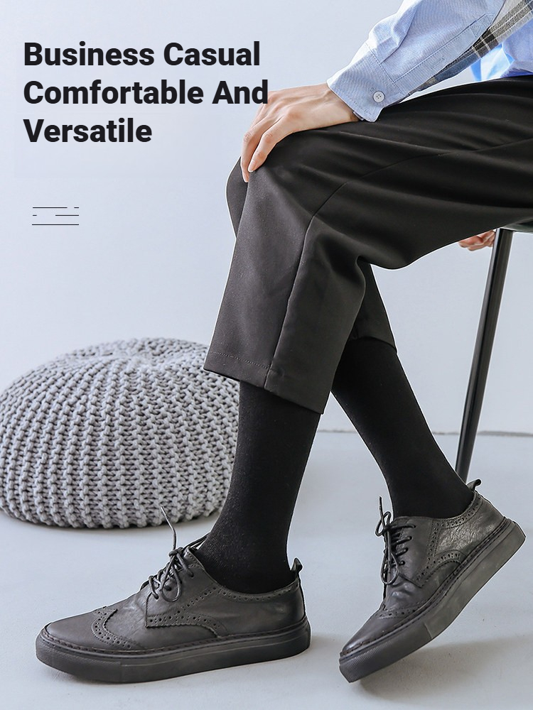 1 Pair Men Solid Knee High Bus - Dress Sock Men 评论和价格