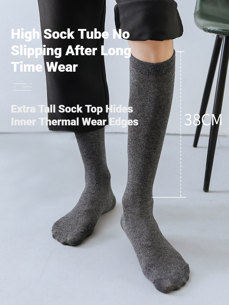 1 Pair Men Solid Knee High Bus - Dress Sock Men 评论和价格