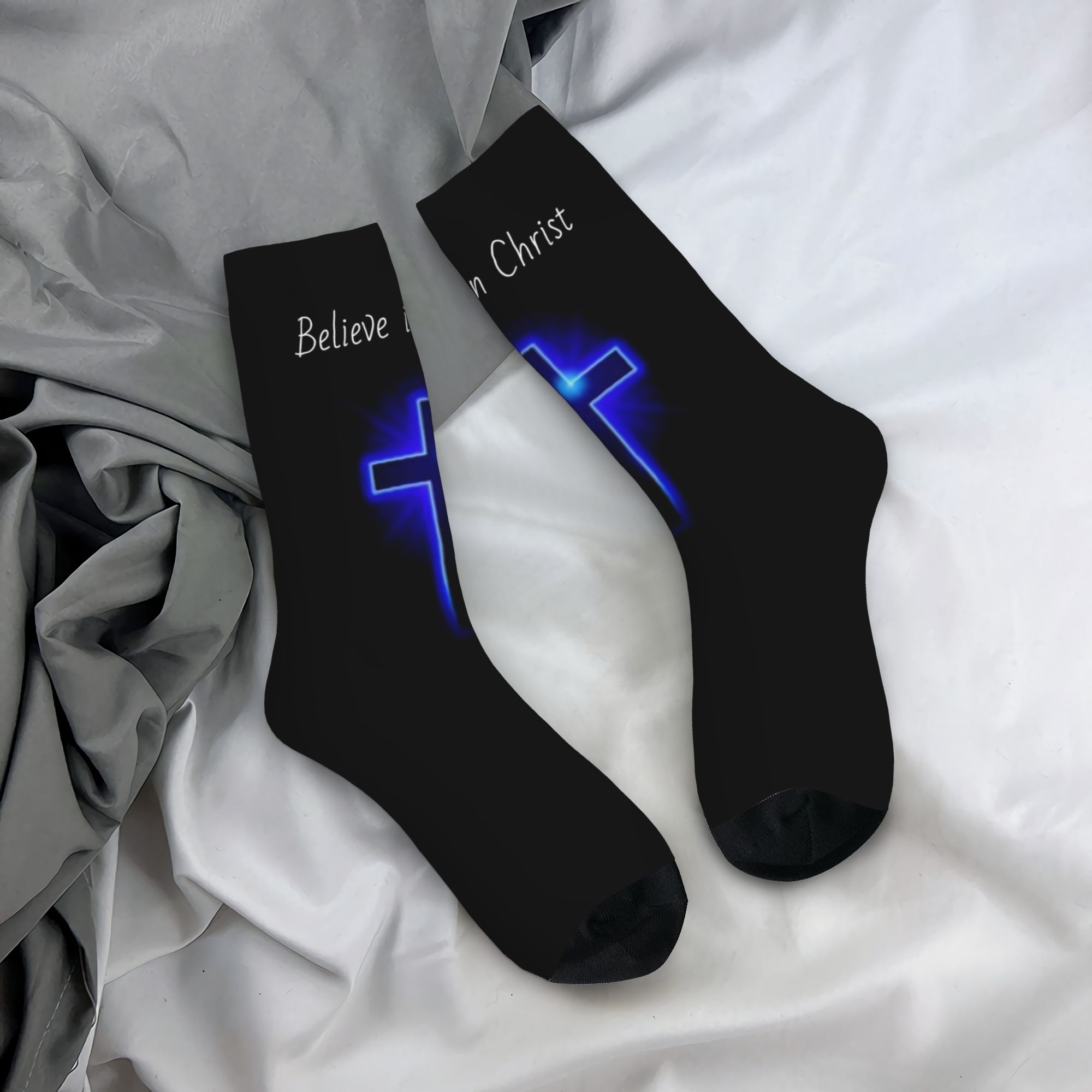 Custom Believe Jesus Christ Me - Dress Sock Men 评论和价格